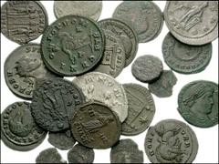 ROMAN. Imperial. Lot of twenty-three later imperial Æ. Trajan Decius. AR Antoninianus. Pannoniae // Gallienus. Antoninianus. Antioch mint. Apollo and tripod // Probus. Antoninianus. Rome mint. Fides M