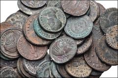 Large Lots ROMAN. Imperial. Lot of fifty-six (56) Æ denominations. All coins: Roman issues of the fourth and fifth centuries AD. Majority are House of Constantine (including an issue of Theodora). Lat