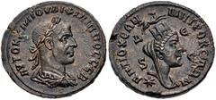 Roman Provincial SELEUCIS and PIERIA, Antioch. Philip I. AD 244-249. Æ 8 Assaria (29mm, 12.96 g, 6h). Struck circa AD 247-249. Laureate, draped, and cuirassed bust of Philip right / Turreted, draped, 