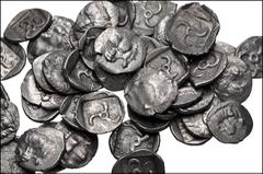 Large Lots GREEK. Asia Minor. Lot of fifty (50) Mithrapata AR Diobols. All coins: DYNASTS of LYCIA, Mithrapata. Circa 390-370 BC. AR Diobol. Facing lion's scalp / Triskeles within incuse square; vario