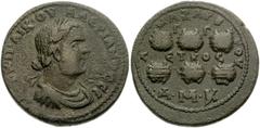 CILICIA, Anazarbus. Valerian I. AD 253-260. Æ 30mm (21.74 g). Dated CY 272 (AD 253/4). Laureate, draped, and cuirassed bust right / Six prize crowns. SNG Levante 1518=Zeigler 836.1 (Vs 1 / Rs 6 - this