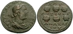 CILICIA, Anazarbus. Valerian I. AD 253-260. Æ 28mm (16.62 g). Dated CY 272 (AD 253/4). Laureate, draped, and cuirassed bust right / Six prize crowns. Zeigler 837.16 (Vs 1 / Rs 7 - this coin); SNG Leva