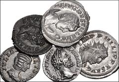 Large Lots ROMAN. Imperial. Lot of five (5) AR denarii and antoniniani. Includes: Denarii: Septimius Severus (2 coins) // Julia Domna // Antoniniani: Philip I // Herennia Etruscilla. Good VF to EF or 
