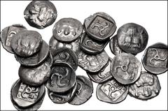 Large Lots GREEK. Asia Minor. Lot of twenty-five (25) better quality Mithrapata AR Diobols. All coins: DYNASTS of LYCIA, Mithrapata. Circa 390-370 BC. AR Diobol. Facing lion's scalp / Triskeles within