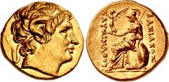 Greek KINGS of THRACE, Macedonian. Lysimachos. 305-281 BC. AV Stater (27mm, 8.42 g, 1h). Ephesos mint. Struck circa 295/4-289/8 BC. Diademed head of the deified Alexander right, with horn of Ammon / B