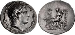 Greek SELEUKID EMPIRE. Demetrios I Soter. 162-150 BC. AR Tetradrachm (31mm, 16.79 g, 12h). Antioch on the Orontes mint. Undated issue, struck circa 162–155/4 BC. Diademed head right within laurel wrea