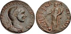 Roman Provincial LYCIA, Antiphellus. Gordian III. AD 238-244. Æ (29mm, 19.83 g, 12h). AVT KAI M ANT ΓOPΔIANOC CЄB, laureate, draped, and cuirassed bust right / ANTIΦЄΛ-Λ-ЄITωN, Tyche standing left, ho