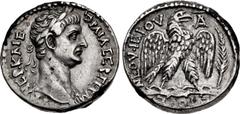 Roman Provincial SELEUCIS and PIERIA, Antioch. Trajan. AD 98-117. AR Tetradrachm (27mm, 15.06 g, 12h). Dated "New Holy Year" 1 (AD 98). AVT NEP KAIΣ TPAIA ΣEB ΓEPM, laureate bust right, wearing aegis 