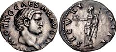 Roman Imperial Otho. AD 69. AR Denarius (18mm, 3.48 g, 6h). Rome mint. Struck 15 January–8 March. IMP M OTHO CΛESAR AVG TR P, bare head right / SECV RI TΛS P R, Securitas, draped, standing left, holdi