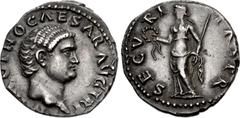 Roman Imperial Otho. AD 69. AR Denarius (18mm, 3.33 g, 6h). Rome mint. Struck 15 January–8 March. IMP M OTHO CΛESAR ΛVG TR P, bare head right / SECV RI TΛS P R, Securitas, draped, standing left, holdi
