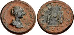 Roman Imperial Plautilla. Augusta, AD 202-205. Æ Dupondius or As (26.5mm, 13.36 g, 12h). Rome mint. Struck AD 202. PLAVTILLAE AVGVSTAE, PROPAGO IMPERI, S C in exergue, Plautilla, standing right, and C