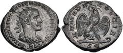 Roman Provincial SELEUCIS and PIERIA, Antioch. Volusian. AD 251-253. BI Tetradrachm (2527mm, 11.94 g, 12h). 4th officina. AYTOK K Γ AΦIN ΓAΛ OYЄNΔ OYOΛOVCCIANOC CЄB, radiate and draped bust right; ••/