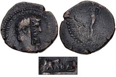 Countermarked Coins from the Richard Baker Collection MOESIA & THRACE. Æ Semis (20mm, 5.04 g, 2h). Struck under Galba, April–June AD 68. ΓAΛBA in rectanglar countermark struck on a Balkan mint bronze 