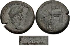 Countermarked Coins from the Richard Baker Collection MOESIA & THRACE. Æ Sestertius (30mm, 24.66 g, 2h). Struck under Galba, April–June AD 68. GAL CA in rectanglar countermark struck on a Perinthus mi