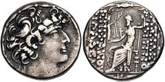 Roman Provincial SELEUCIS and PIERIA, Antioch. temp. Mark Antony. AR Tetradrachm (26mm, 14.85 g, 12h). In the name and types of the Seleucid king Philip I Philadelphus. Dated year 8 of the Caesarean E