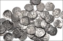 Large Lots GREEK. Asia Minor. Lot of fifty (50) Mithrapata AR Diobols. All coins: DYNASTS of LYCIA, Mithrapata. Circa 390-370 BC. AR Diobol. Facing lion's scalp / Triskeles within incuse square; vario