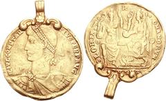 Constantius II. AD 337-361. AV Medallion of 2 Solidi (29mm, 9.73 g with bezel, 6h). Antioch mint. Struck AD 353-354. FL IVL CONSTAN-TIVS PERP AVG, pearl-diademed, draped, and cuirassed bust left / GLO