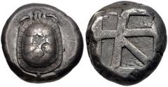 Greek ISLANDS off ATTICA, Aegina. Circa 456/45-431 BC. AR Stater (18mm, 12.17 g, 7h). Land tortoise with segmented shell / Large square incuse with skew pattern. Meadows, Aegina, Group IIIb; HGC 6, 43