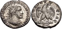 Selections from the Michel Prieur Collection SELEUCIS and PIERIA, Antioch. Volusian. AD 251-253. BI Tetradrachm (24.5mm, 10.57 g, 6h). 3rd officina. Struck AD 251. Radiate and draped bust right; ••• b