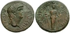 LYDIA, Maeonia. Nero. AD 54-68. Æ 18mm (4.06 g). Struck circa AD 65. Laureate head right / Facing cult statue with supports. RPC I 3013; SNG Copenhagen 234. VF, brown patina, minor roughness.