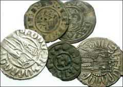 WORLD. Lot of five medieval AR. Armenia. Hetoum I and Zabel AR Trams. AC 332, 339 (2) // French Provincial, Valence. AR Denier. Roberts 4781 // Italy, Lucca. In the name of Henry II-V. AR Denaro. Biag