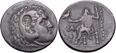 Greek LYCIA, Phaselis. Circa 218/7-186/5 BC. AR Tetradrachm (32.5mm, 16.43 g, 1h). In the name and types of Alexander III of Macedon. Dated CY 11 (211/0 BC). Head of Herakles right, wearing lion skin;