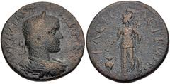 Roman Provincial LYCIA, Phaselis. Gordian III. AD 238-244. Æ (31mm, 23.05 g, 1h). Laureate, draped, and cuirassed bust right / Athena standing facing, head left, dropping ballot ball (ψῆφος) into urn 