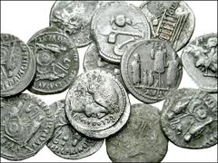 ROMAN. Miscellaneous. Lot of thirteen Republican, Imperatorial and Augustus Denarii. C. Clodius C. f. Vestalis. 41 BC. Bust of Flora / Statue of the Vestal virgin Claudia Quinta holding cymbium. Claud