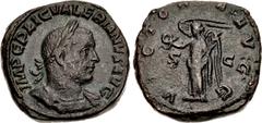 Valerianic Dynasty – Rome mint Valerian I. AD 253-260. Ӕ Sestertius (29mm, 22.37 g, 12h). Rome mint. 1st issue, AD 253-254. IMP C P LIC VALERIANVS AVG, laureate, draped and cuirassed bust right / VICT