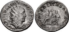Valerianic Dynasty – Rome mint Valerian I. AD 253-260. Antoninianus (21mm, 3.35 g, 6h). Rome mint. 2nd issue, AD 255-256. IMP C P LIC VALERIANVS P F AVG, radiate, draped, and cuirassed bust right / LI
