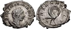 Valerianic Dynasty – Rome mint Diva Mariniana. Died before AD 253. Antoninianus (24mm, 2.79 g, 12h). Rome mint. 1st-5th issue, AD 253-260. DIVAE MARINIANAE, diademed, veiled and draped bust to right o