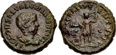 Valerianic Dynasty – Rome mint Saloninus. As Caesar, AD 258-260. Æ As (25mm, 11.57 g, 12h). Rome mint. 5th issue, AD 258-260. LIC COR SAL VALERIANVS N CAES, draped bust right, head bare / [PRI]NCIPI I