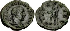 Valerianic Dynasty – Viminacium mint Valerian I. AD 253-260. Denarius or aureus offstrike (20.5mm, 3.31 g, 7h). Viminacium mint. Issue 2c. IMP VALERIANVS P AVG, laureate, draped, and cuirassed bust ri