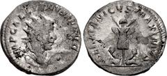 Valerianic Dynasty – Viminacium mint Gallienus. AD 253-268. Antoninianus (20.5mm, 3.14 g, 5h). Viminacium mint. Issue 3c. IMP GALLIENVS P F AVG, radiate, cuirassed(?) bust right, shield on right shoul