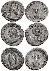 Valerianic Dynasty – Colonia Agrippinensis (Cologne) mint Lot of three (3) coins. 302a Gallienus. AD 253-268. Antoninianus (22mm, 4.13 g, 7h). Colonia Agrippinensis (Cologne) mint. Struck AD 257-260. 