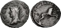 Valerianic Dynasty – Mediolanum (Milan) mint Gallienus. AD 253-268. Antoninianus (22mm, 2.27 g, 6h). Mediolanum (Milan) mint. Issue 2(2), AD 260-1. GALLIENVS AVG, radiate head left / LEG IIII FL VI P 