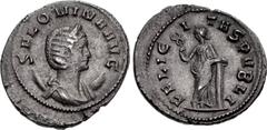 Valerianic Dynasty – Mediolanum (Milan) mint Salonina. Augusta, AD 254-268. Antoninianus (21.5mm, 4.16 g, 7h). Mediolanum (Milan) mint. Issue 6, AD 266. SALONINA AVG, diademed and draped bust right on