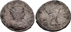 Valerianic Dynasty – Siscia mint Gallienus. AD 253-268. Antoninianus (21mm, 3.21 g, 11h). Siscia mint. Issue 1, AD 262-3. GALLIENVS AVG, radiate and cuirassed bust right, with shield on left shoulder(