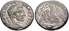 Selections from the Michel Prieur Collection PHOENICIA, Berytus. Macrinus. AD 217-218. AR Tetradrachm (25.5mm, 14.72 g, 11h). Laureate head right / Eagle standing facing, head and tail left, with wing