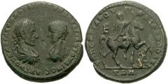 MOESIA INFERIOR, Marcianopolis. Macrinus, with Diadumenian as Caesar. AD 217-218. Æ Pentassarion (26mm, 13.18 g). P. Fu[...] Pontianus, consular legate. Laureate, draped and cuirassed bust of Macrinus