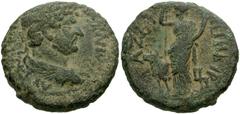 JUDAEA, Gaza. Hadrian. AD 117-138. Æ 25mm (12.57 g). Dated CY 192 and Epidemia 3 (132 CE). Laureate and draped bust right / ΓAZA EΠI BUP, Tyche standing left, holding sceptre and cornucopiae; lowing h