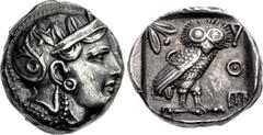 Greek EGYPT, Achaemenid Province. temp. Artaxerxes III Okhos – Sabakes. Circa 343/2-333 BC. AR Tetradrachm (21mm, 16.99 g, 9h). Imitating Athens. Head of Athena right, with profile eye, wearing creste