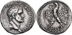 Roman Provincial SELEUCIS and PIERIA, Antioch. Galba. AD 68-69. AR Tetradrachm (27mm, 15.11 g, 12h). Dated year 2 (AD 68/9). Bare head right / Eagle standing left on wreath, with wings spread, holding