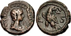 Roman Provincial EGYPT, Alexandria. Orbiana. Augusta, AD 225-227. Potin Tetradrachm (23mm, 12.68 g, 12h). Dated RY 6 of Severus Alexander (AD 226/227). Draped bust right, wearing stephane / Eagle stan