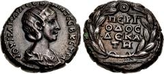 Roman Provincial EGYPT, Alexandria. Julia Mamaea. Augusta, AD 222-235. Potin Tetradrachm (24mm, 13.39 g, 12h). Dated RY 10 of Severus Alexander (AD 230/231). Draped bust right, wearing stephane / ΠЄΡΙ