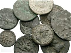 MIXED. Lot of ten Greek, Provincial and Imperial Æ and BI. Includes: Divus Valerian II AR Antoninianus. Radiate, draped and cuirassed bust right / Lighted altar. RSC 13 // Constantine I. Siscia mint. 