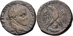 Selections from the Michel Prieur Collection SELEUCIS and PIERIA, Emesa. Macrinus. AD 217-218. BI Tetradrachm (24.5mm, 14.31 g, 12h). Laureate head right / Eagle standing facing, head and tail left, w