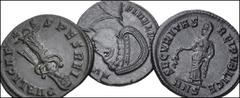 Large Lots ROMAN. Imperial. Lot of three (3) Æ Folles. Includes: Fausta. Æ Follis. Ticinum mint. RIC 203. Ex A.G. & S. Gillis FPL 9, no. R131 // Helena. Æ Follis. Nicomedia mint. RIC 129. EF, brown pa