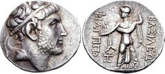 KINGS of MACEDON. Philip V. 221-179 BC. AR Tetradrachm (16.87 g, 12h). Pella or Amphipolis mint. Struck circa 220-211 BC. Diademed head right / Athena Alkidemos advancing left, preparing to cast thund