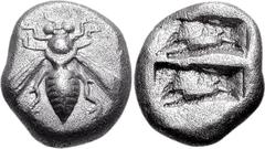 IONIA, Ephesos. Circa 550-500 BC. AR Drachm (3.32 g). Bee / Double incuse square punch. Cf. Karwiese series III, otherwise unpublished. Good VF, light porosity. Apparently unique. The bee on this earl